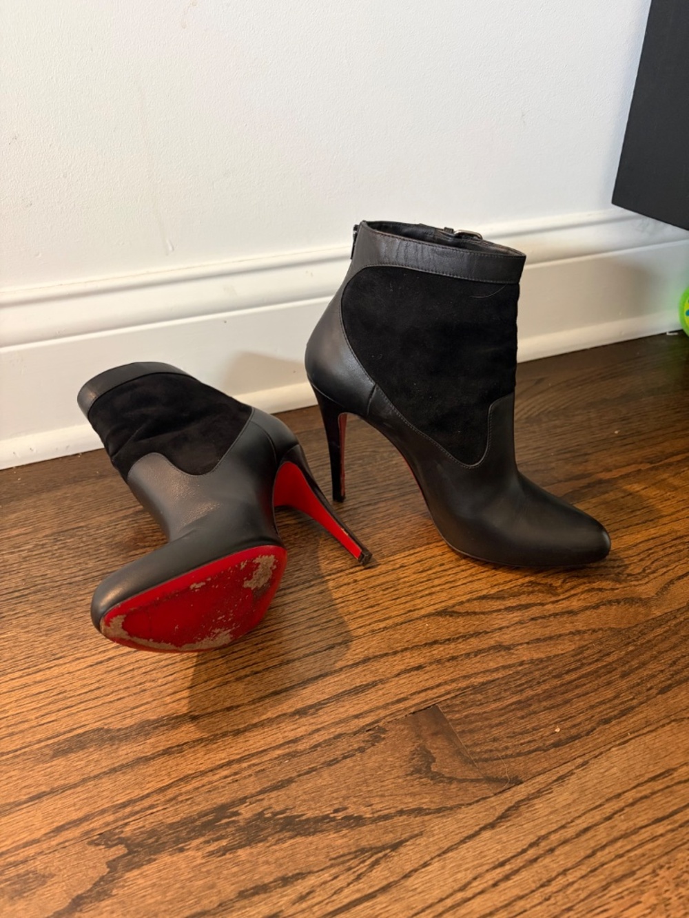 Black Christian Louboutin Booties with silver buckles - Picture 4 of 4